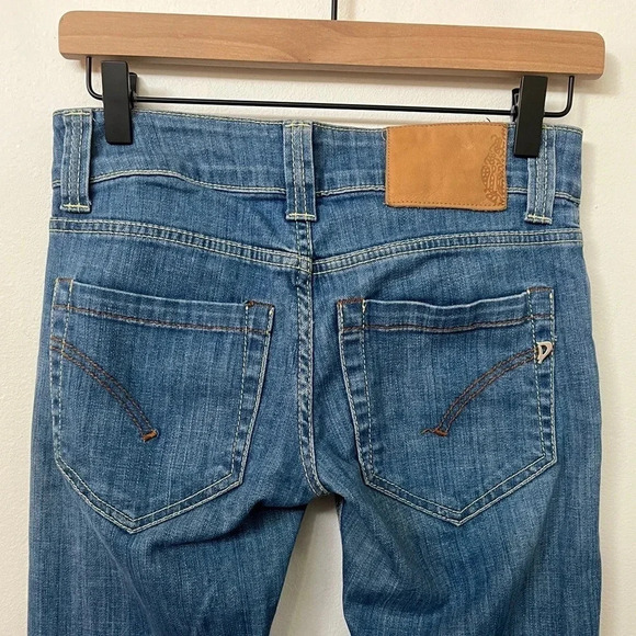 Dondup sz 26 Low Rise Bootcut Made in Italy Med Wash 2000s Yellow Detail Euro - Picture 3 of 12